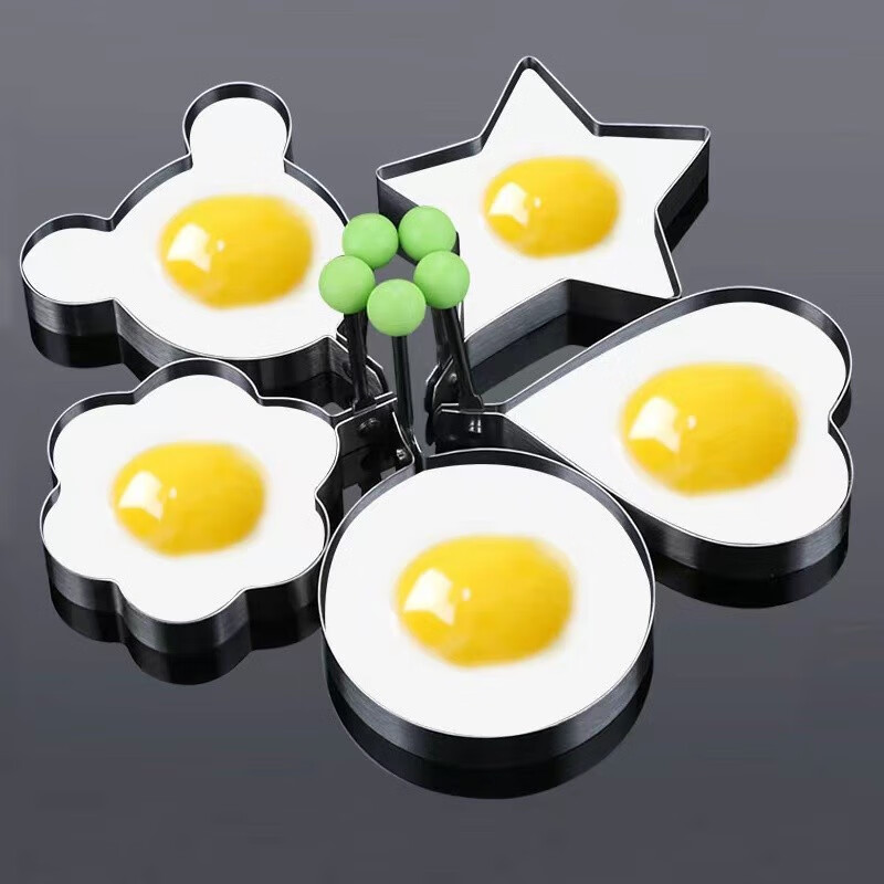 洋臣加厚不锈钢煎蛋器模型爱心型煎蛋模具创意煎蛋圈煎鸡蛋荷包蛋模具 一套（5个装）
