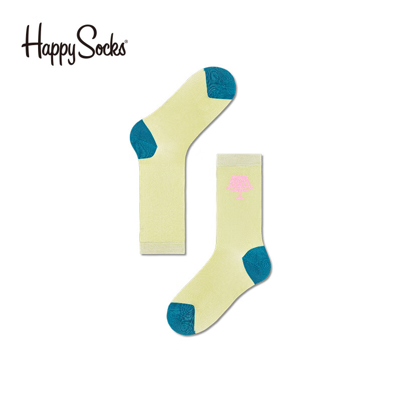 Happy Socks潮牌女神经系列袜子卡罗琳中筒袜彩色袜子女士夏季可爱 卡罗琳草绿 36-38