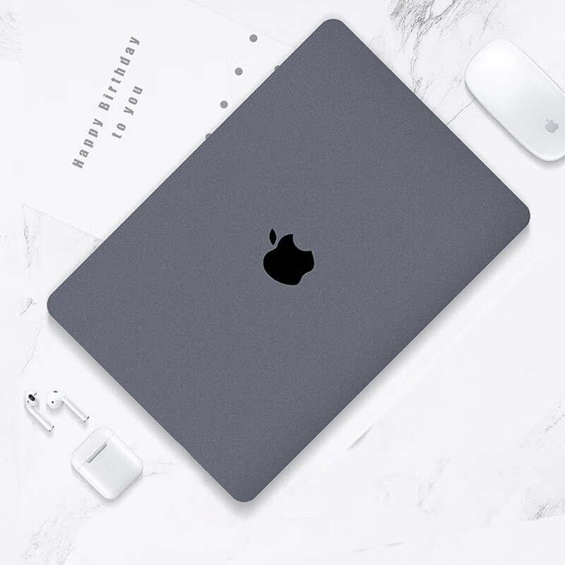 技界 2023款苹果MacBook air M2保护壳M1 pro13.3笔记本电脑外壳机身防刮套 深灰色 2020款M1 pro A2338