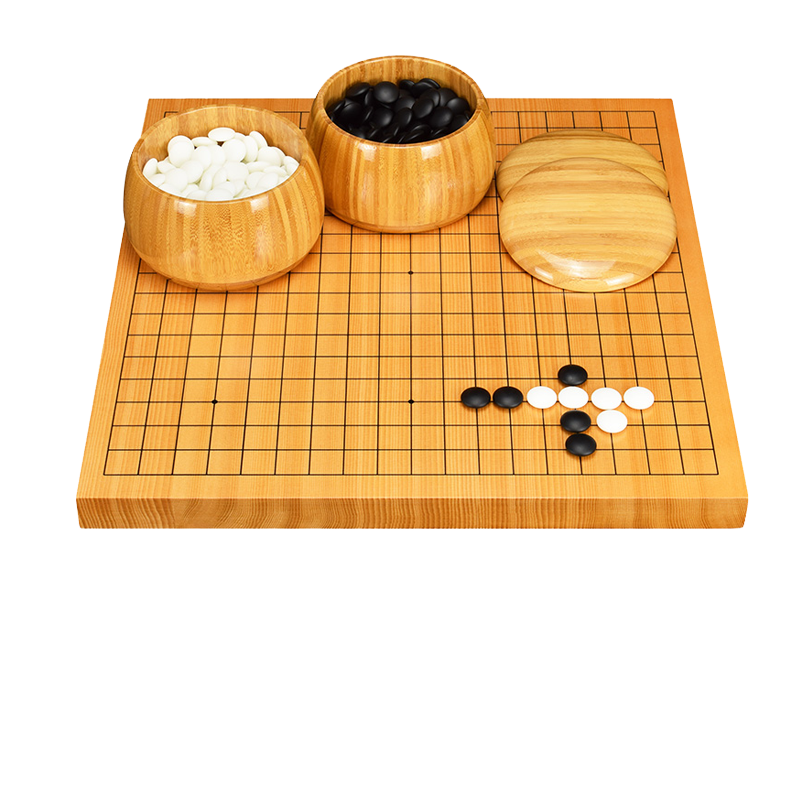 御圣 圍棋棋盤(pán)新榧木雙面兩用圍棋象棋棋盤(pán)套裝 3cm棋盤(pán)+B單新云子+楠竹罐