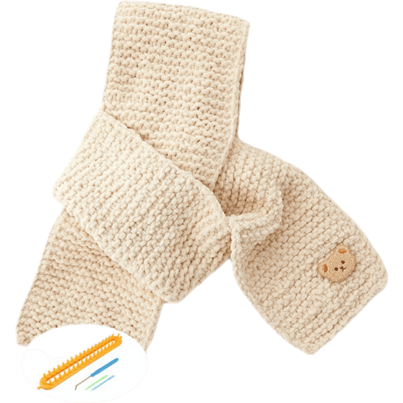 毛线价格走势与销量趋势分析：璞韵小熊围巾毛线编织神器杏色-小熊款-冰条线400g+棒针+神器