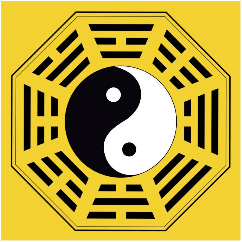 辉客映上 五行八卦图太极图纸图片家中门贴画贴纸挂图 4号白底 31x31