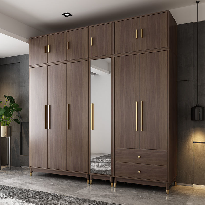 舒格亚卧室现代风组装对开门衣柜 北欧简约家用经济型小户型衣橱 镜柜