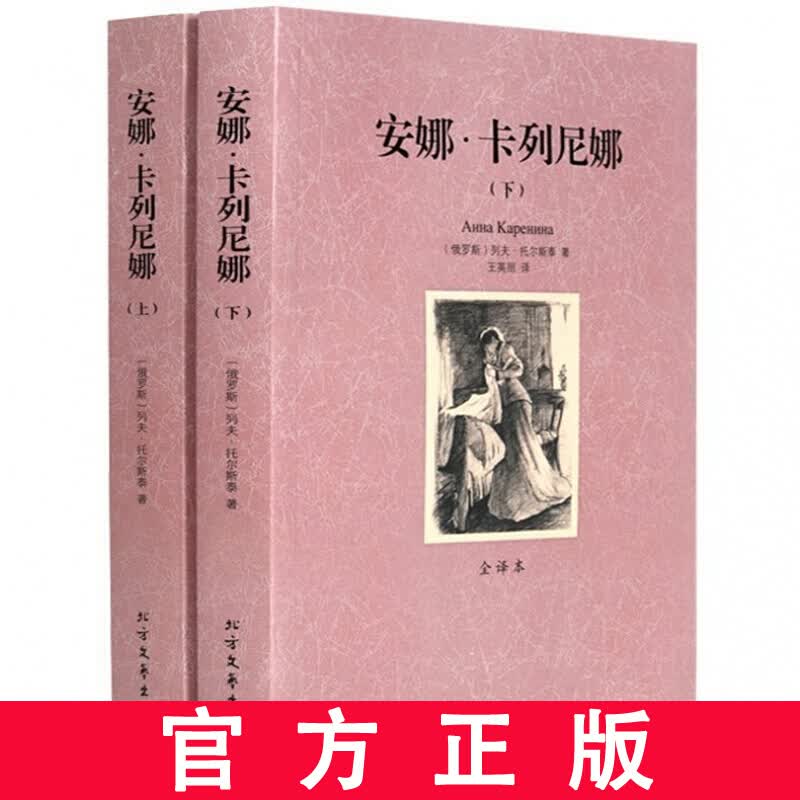 正版 世界文学名著—安娜卡列尼娜（上下册）全译本无删减原版原著全文翻译 儿童文学名著青少年中小学生课
