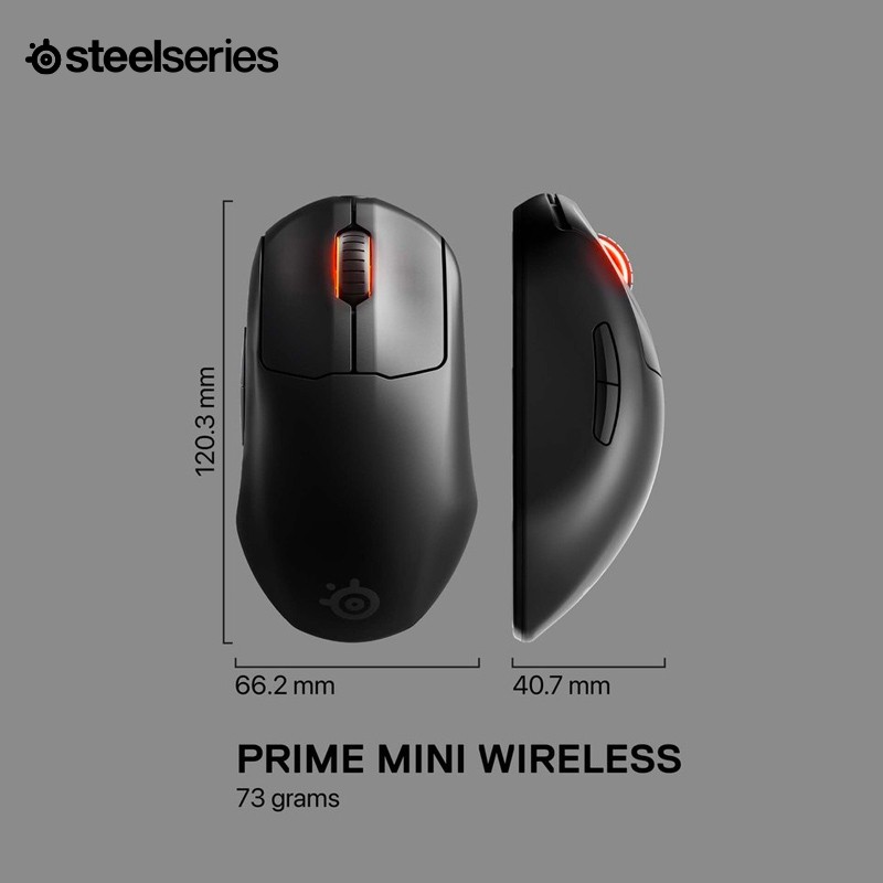 赛睿 (SteelSeries) Prime mini鼠标 无线/有线游戏鼠标 双模链接 TM电竞传感器 73g轻量化  黑色