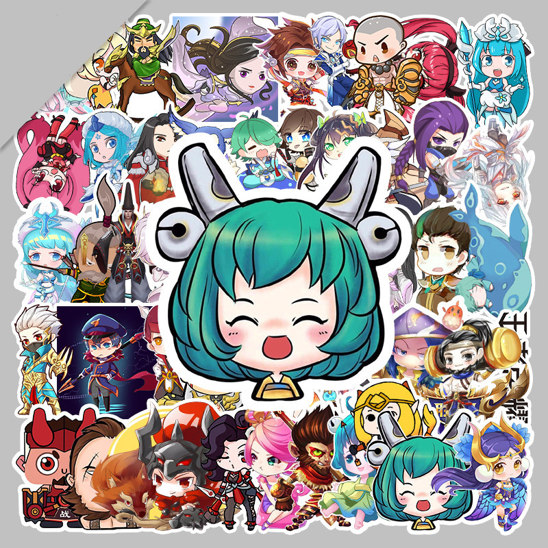 行李箱笔记本摩托车手机头盔贴纸 王者荣耀a款50小张