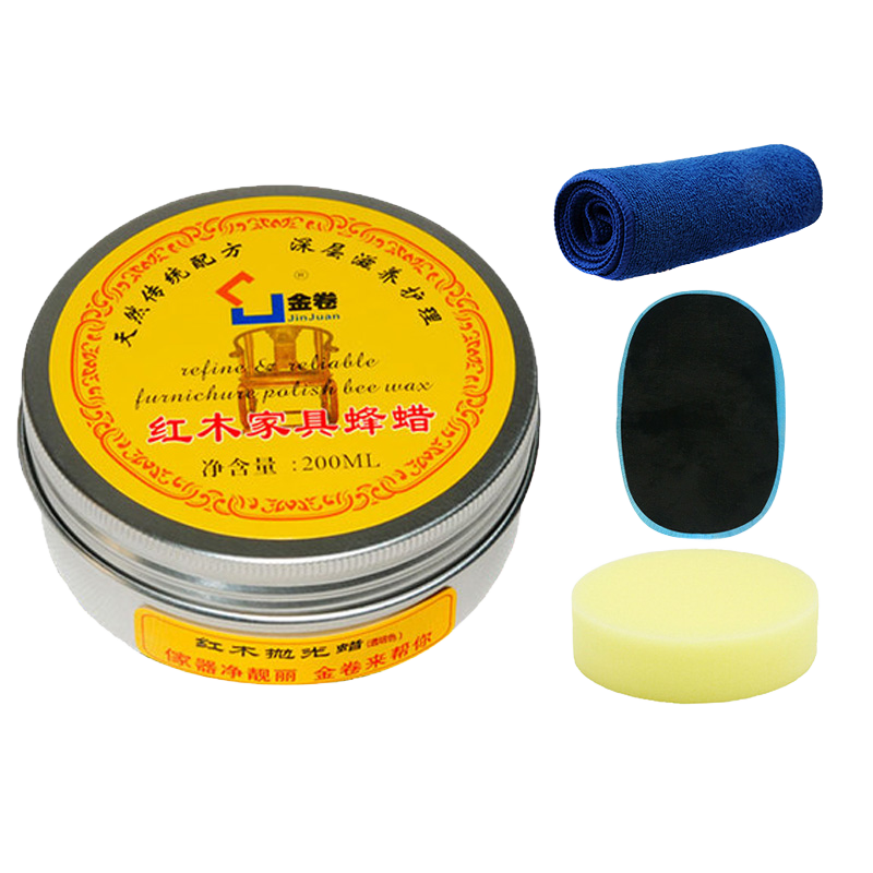 金卷（jinjuan） 蜂蠟 紅木家具蠟天然蠟護(hù)理保養(yǎng)專用打蠟佛珠拋光蠟?zāi)酒魃瞎庀炗?拋光型通用顏色（200ml)