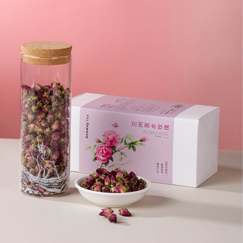 皇茅纯净食品甘肃兰州苦水玫瑰花茶无硫无添加泡水调香 苦水玫瑰120g*