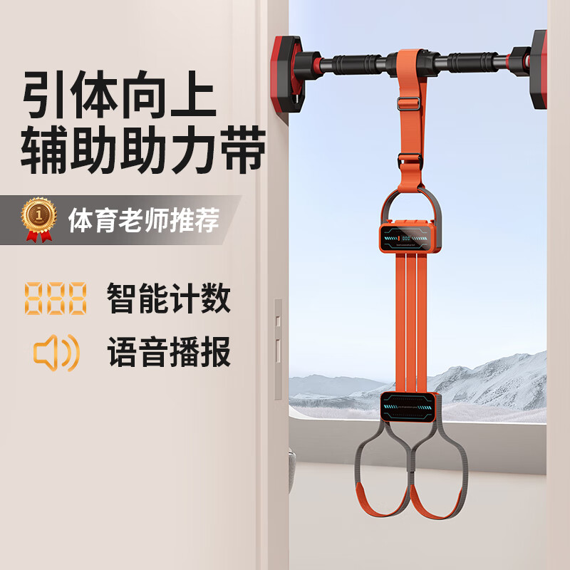 洛士基引体向上助力带辅助训练器家用室内单杠弹力带拉力绳体育老师推荐 计数款绿色