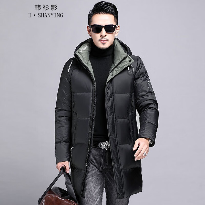 韩衫影(H·SHANYING)羽绒服2023年秋季新款灰鹅绒立领加厚保暖青年中长款休闲外套 黑色 170使用感如何?