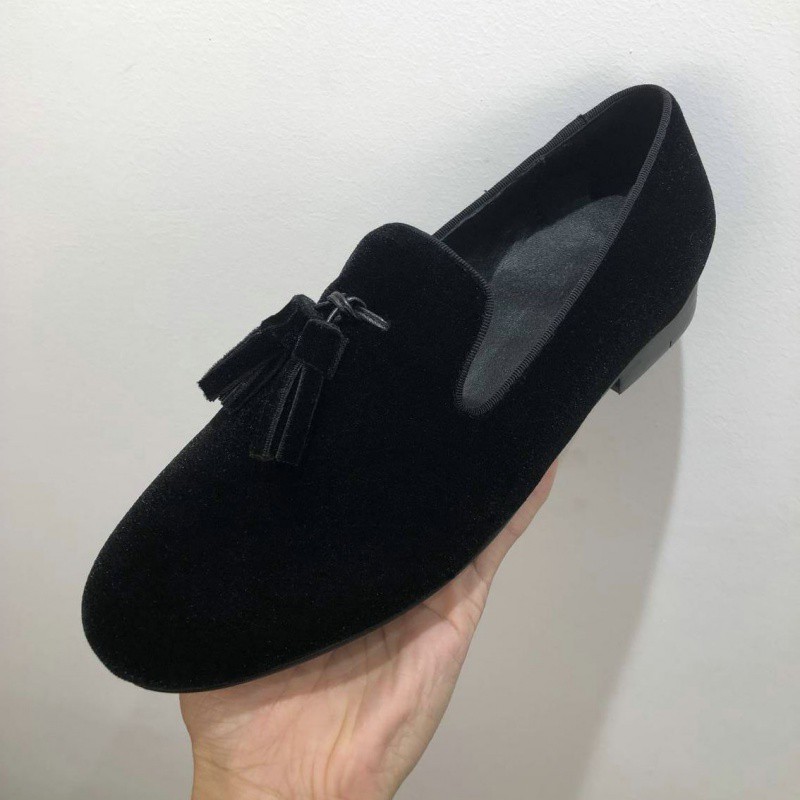 麦迪传奇男鞋春季欧美英伦丝绒流苏一脚蹬懒人鞋正装绅士吸烟鞋潮