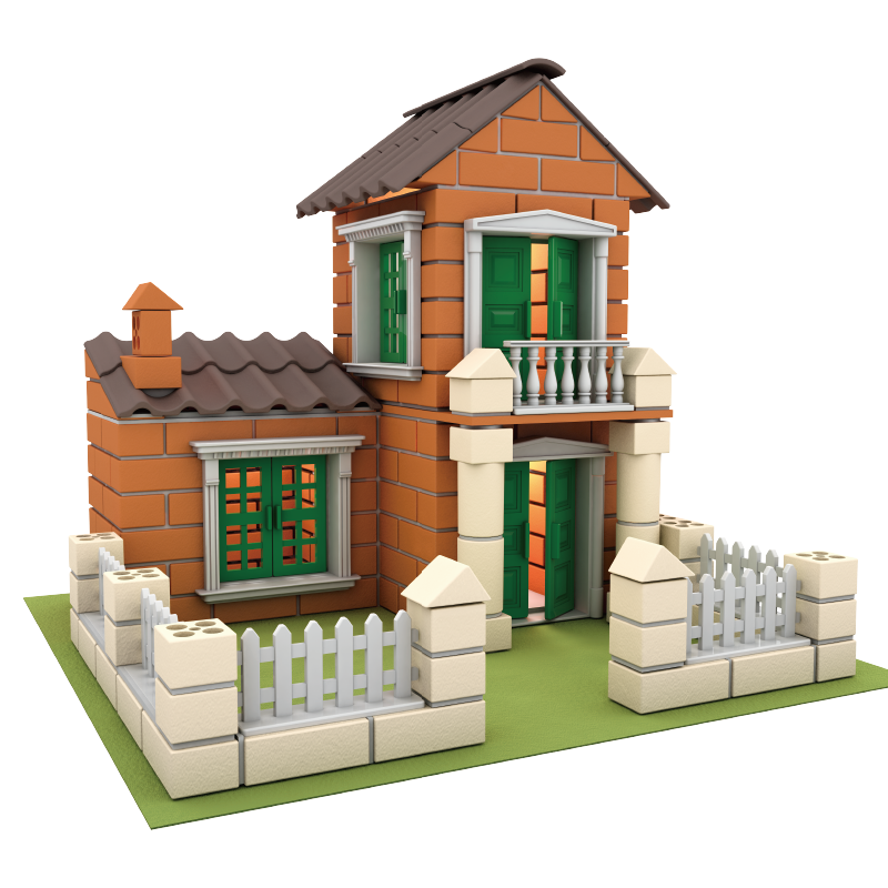 小小别墅泥瓦匠diy小屋手工制作建筑模型儿童拼装玩具迷你小房子 柏林