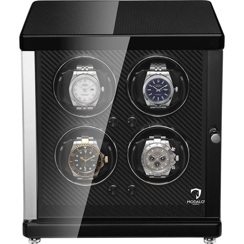 默達(dá)咯（MODALO）【德國品質(zhì)】德國進(jìn)口搖表器機械腕表自動手表盒1/2/4/6/9表 4表位/碳纖+碳纖/4代新款