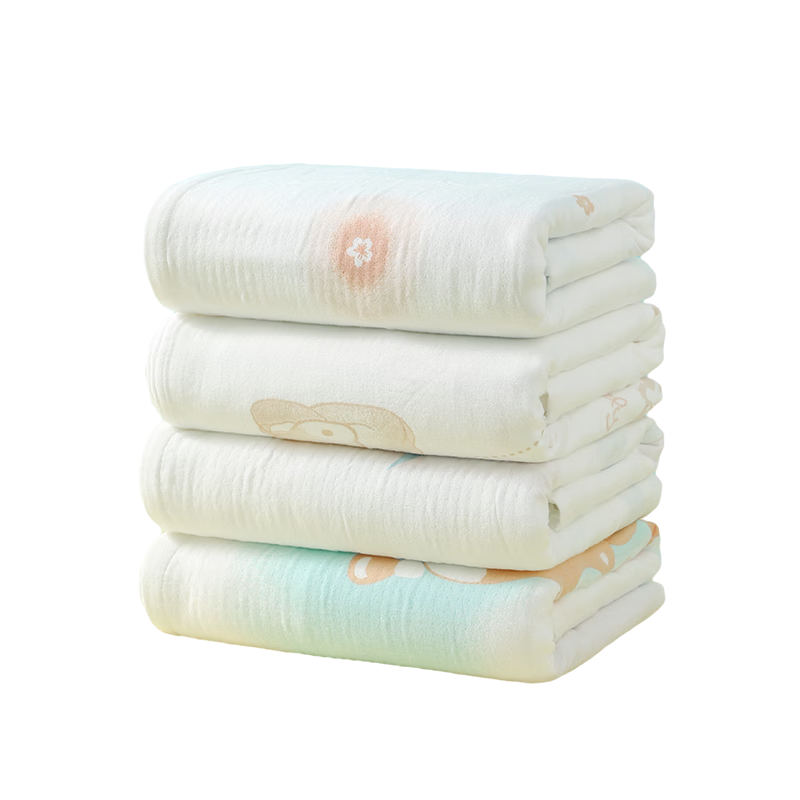 潔麗雅（Grace）A類(lèi)純棉嬰兒紗布浴巾 男女寶寶洗澡巾新生兒童大毛巾被可愛(ài)小馬