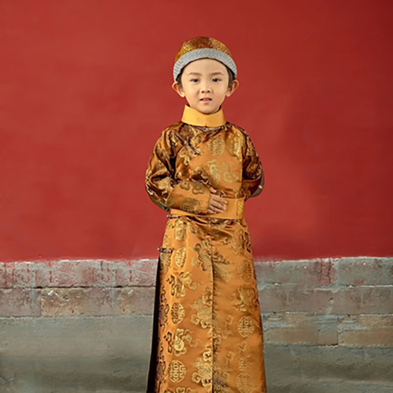 抒融清朝小阿哥服贝勒爷清装儿童皇帝古装大清王爷宫拍摄写演出服