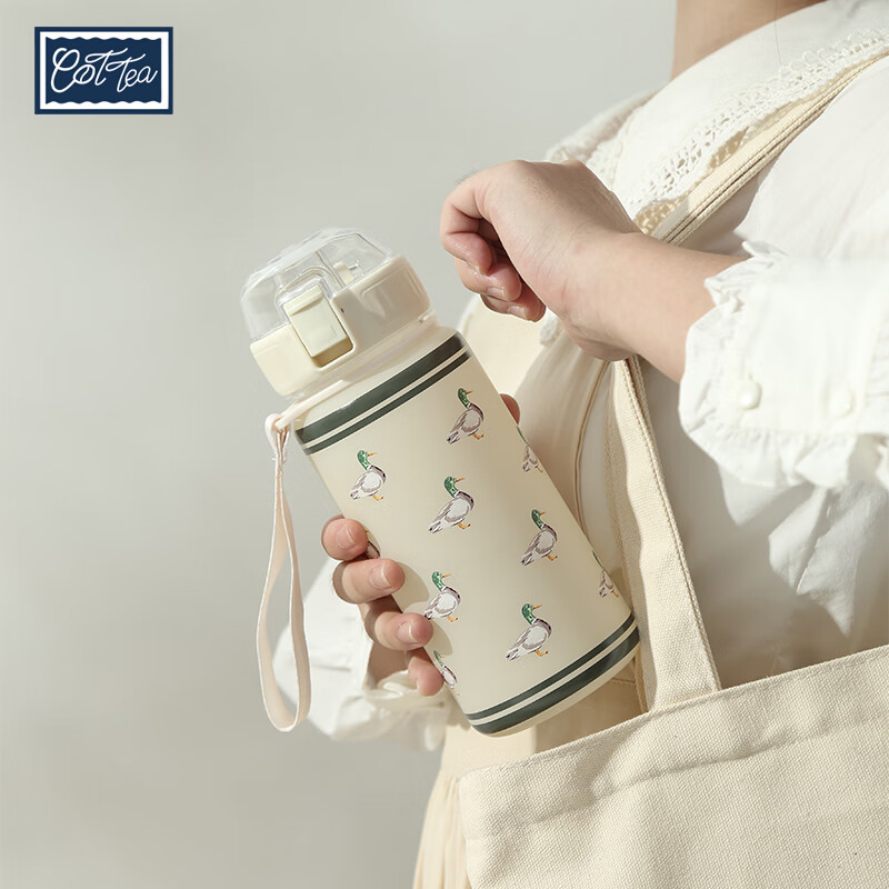 TAEFAIR野鸭弹跳杯Tritan含茶仓茶水分离学生成人便携高颜值创意泡茶水杯 C-多只鸭鸭Tritan弹跳杯650ml