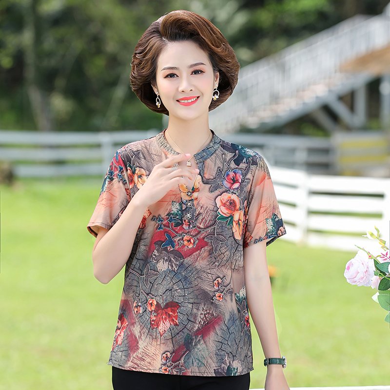 老妈衣服60岁妈妈夏装套装短袖老妈夏季衣服高贵大妈装老人夏天半袖