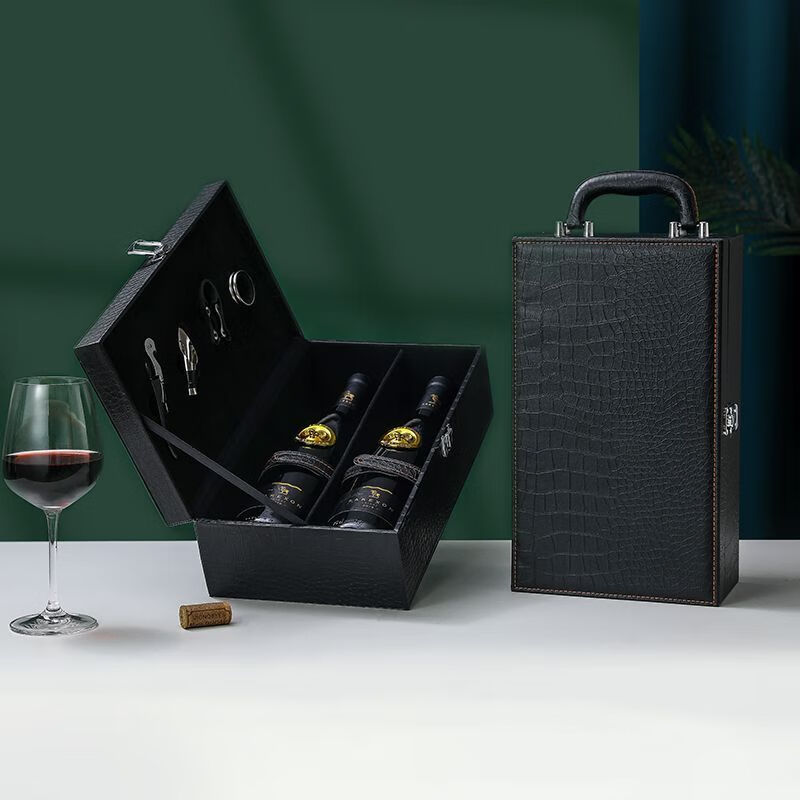 嘉际红酒盒高档红酒包装盒空盒子双支葡萄酒礼盒定制酒包装红酒箱子