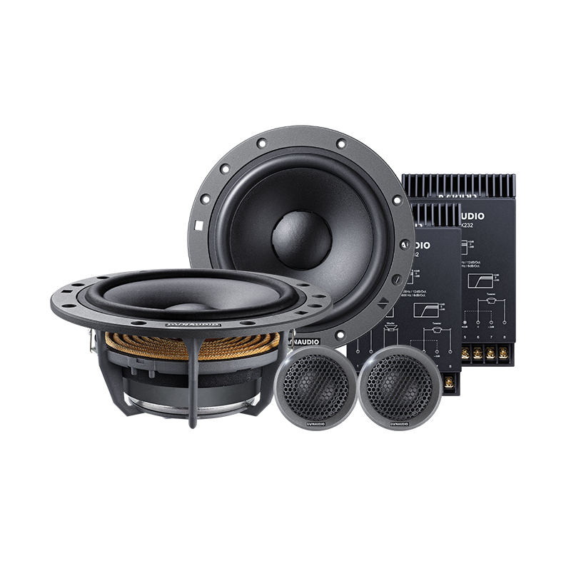 丹拿（DYNAUDIO）232汽車音響6.5寸高中低音炮車載全車6/8喇叭DSP功放升級改裝套裝 1)前門4喇叭套裝