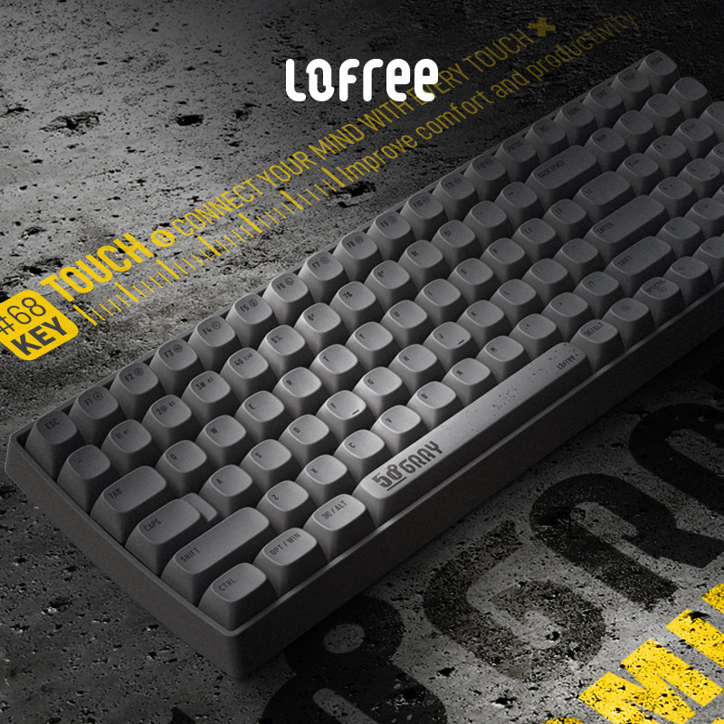 洛斐（LOFREE）小翘机械键盘无线蓝牙ipad笔记本游戏办公居家便携电脑键盘 100键水泥灰黄轴