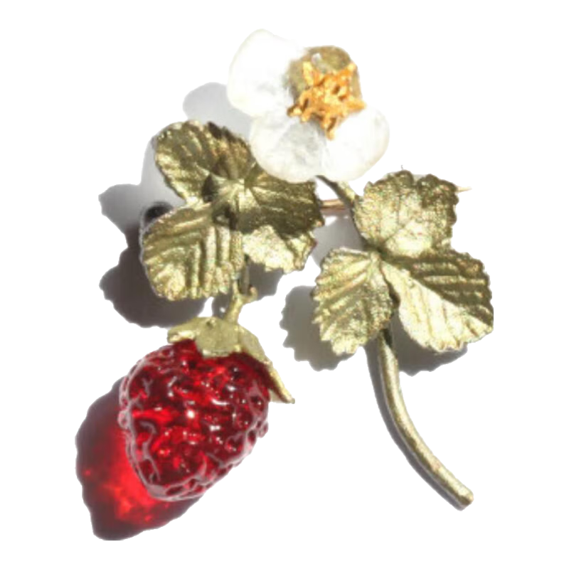 MichaelMichaud草莓胸針女胸花小眾設(shè)計送女友實用高級感禮物 草莓小胸針