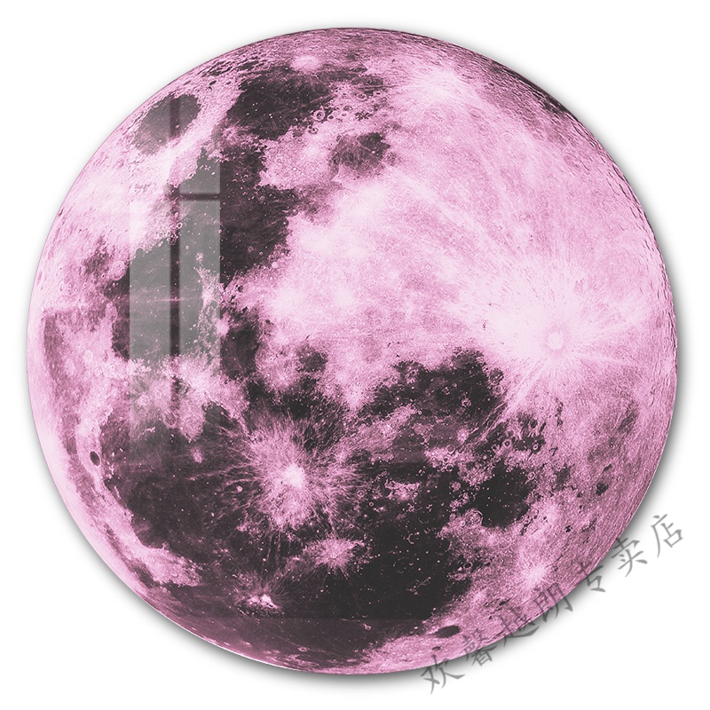 现代简约圆形晶瓷装饰画星系led发光画轻奢客厅入户玄关餐厅壁画 粉色