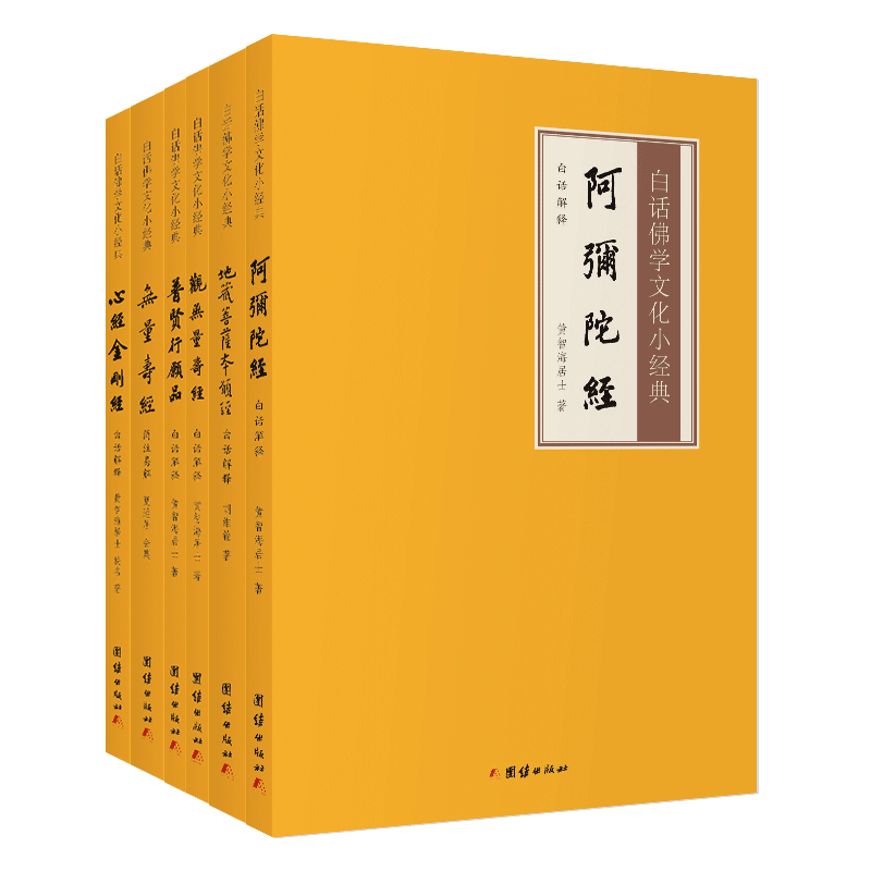 【全套六册】心经金刚经 地藏菩萨本愿经 无量寿经 观无量寿经 普贤行愿品 阿弥陀经白话解释版全注全译团结