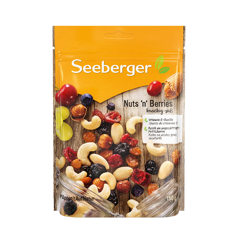 思贝格（Seeberger）蔓越莓干坚果德国进口休闲零食【葡萄干混合-新老包装随机发货】 坚果混合150g【2024-3-14到期】