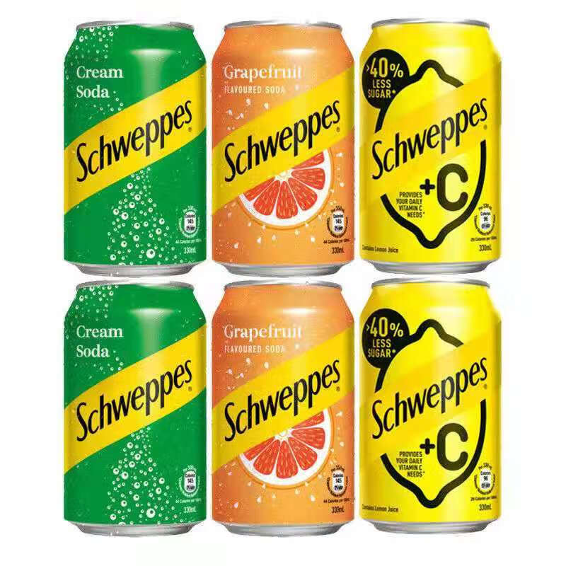 俏滋郎香港进口玉泉忌廉汽水/西柚汽水/ c柠檬汽水330ml*6碳酸苏打