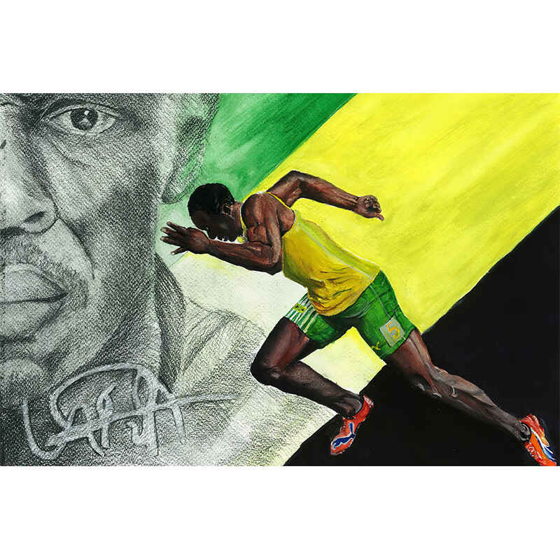 abdo博尔特苏炳添海报百米飞人田径短跑运动员装饰画挂画墙贴壁画自粘