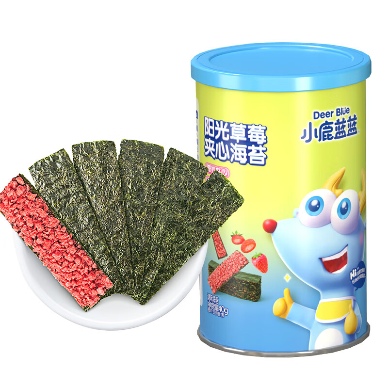 小鹿蓝蓝 海苔夹心脆草莓味 宝宝零食评测数据怎样？图文解说评测？