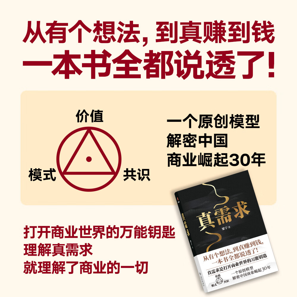 【现货速发】真需求 梁宁 赠送艺术版画(夹在书里)2025年豆瓣好书 团购优惠 管理 产品经理 商业模式 真需求是一切商业的本源 真需求 梁宁 【赠专属艺术版画】