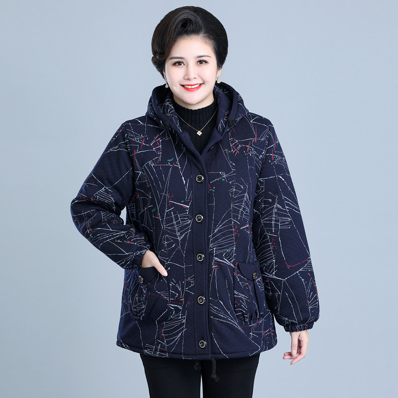穿棉袄中年妇女老年棉衣女款特肥超大码冬装棉服厚外套冬季老太太奶奶