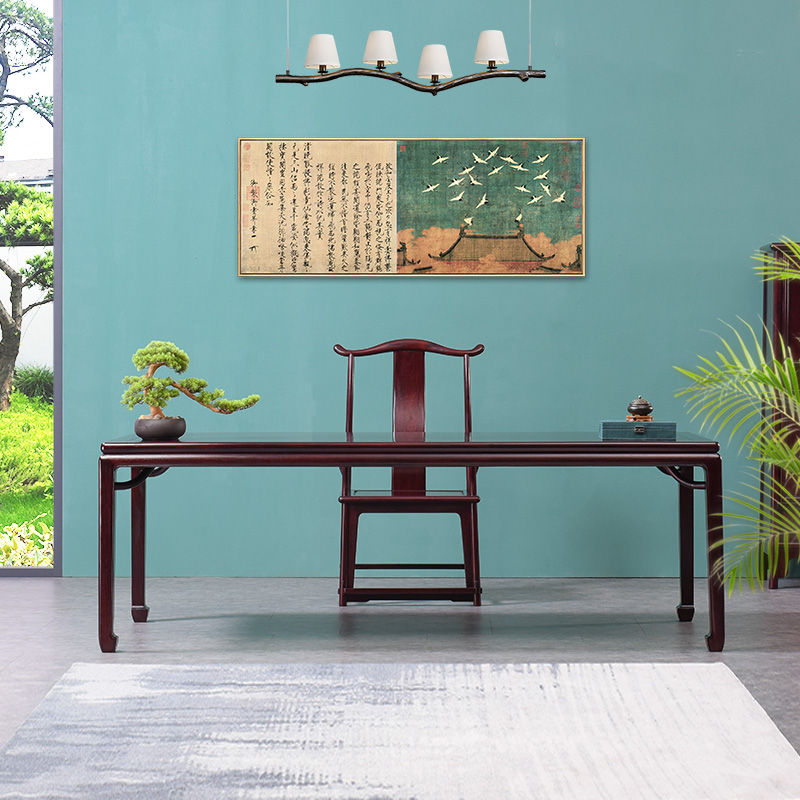 贡艺名居 红木家具血檀(学名：染料紫檀)画案画桌 明式中式实木书法桌简约书桌办公桌 定金尾款付清发货属于什么档次？