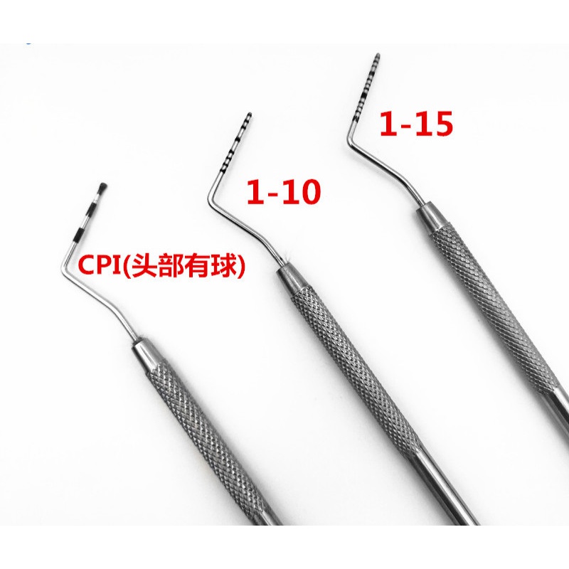 牙科材料器械牙周袋带刻度探针 不锈钢牙周cpi牙周定位探针测量尺定制