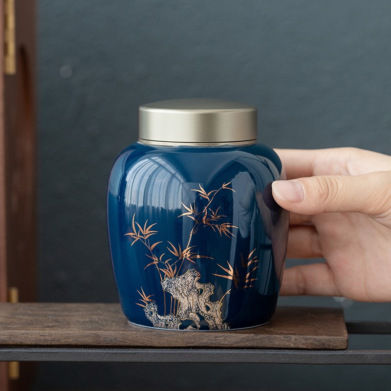 尚帝创意霁蓝陶瓷锡盖茶叶罐密封罐小号随身便携家用储物罐质量值得入手吗？全方位评测分享！