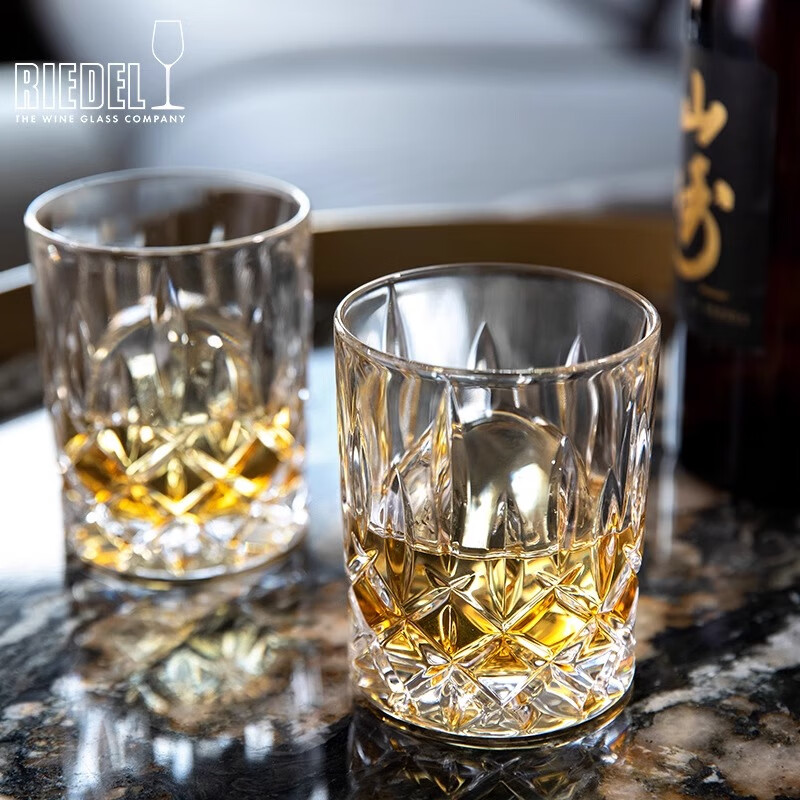 醴铎RIEDEL德国进口刻花系列威士忌杯洋酒杯啤酒杯果汁杯2支装