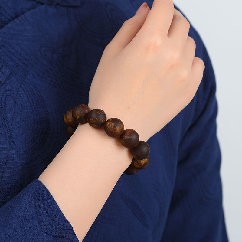 岚珊移动香水龙涎香手链单圈玉化料佛珠念珠圆珠手串手环情侣款饰品