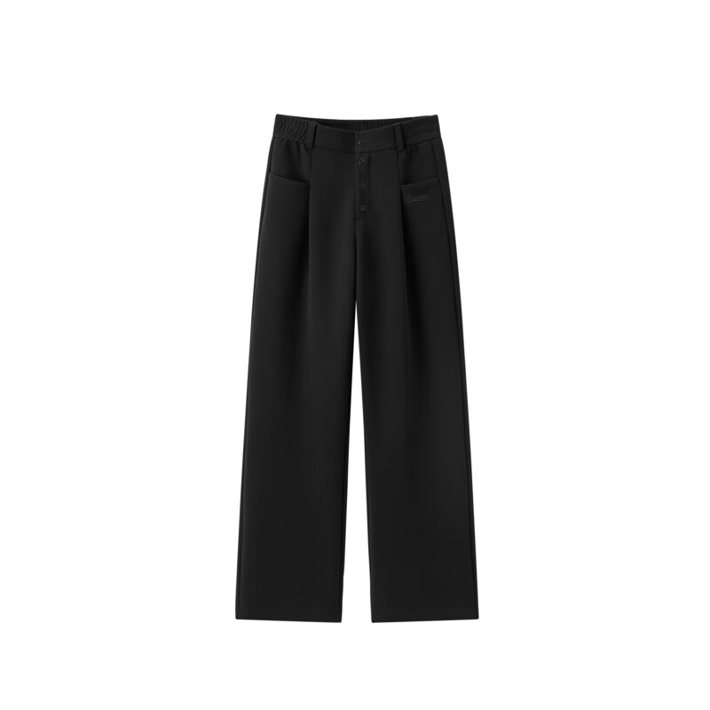 太平鸟【商场同款】女装秋季新款运动针织休闲裤A3GBD3111 黑色 S