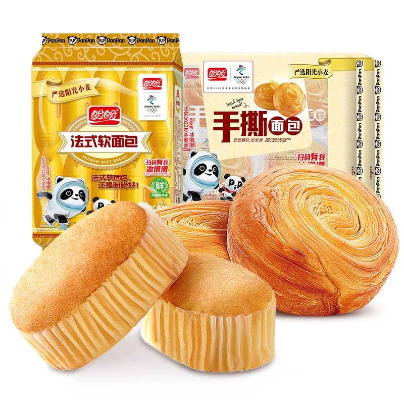盼盼手撕面包 整箱装早餐早点抗饿休闲零食正餐代餐法式小面包 套餐6
