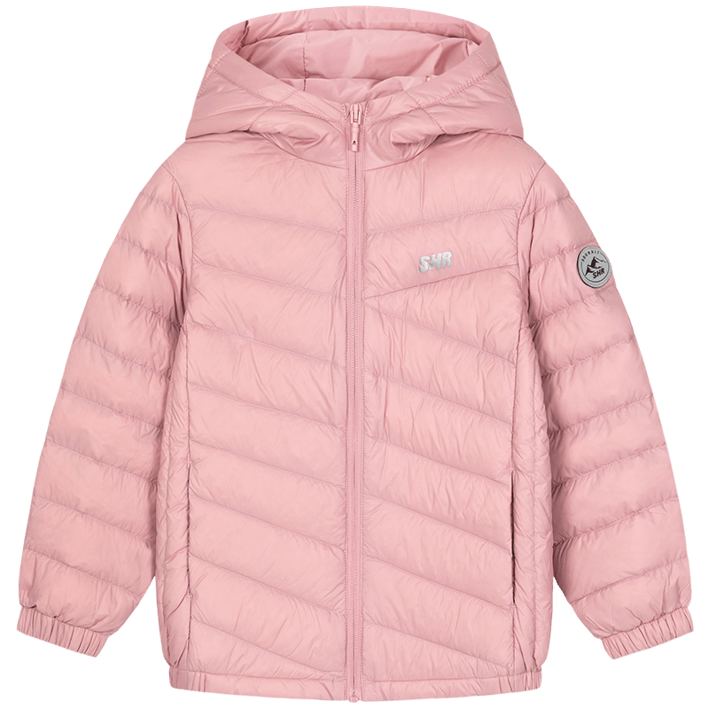 水孩兒（SOUHAIT）童裝男女童輕薄羽絨服冬季新款兒童羽絨外套上衣 淺粉 700+蓬松度-充絨量90% 105 充絨量37g