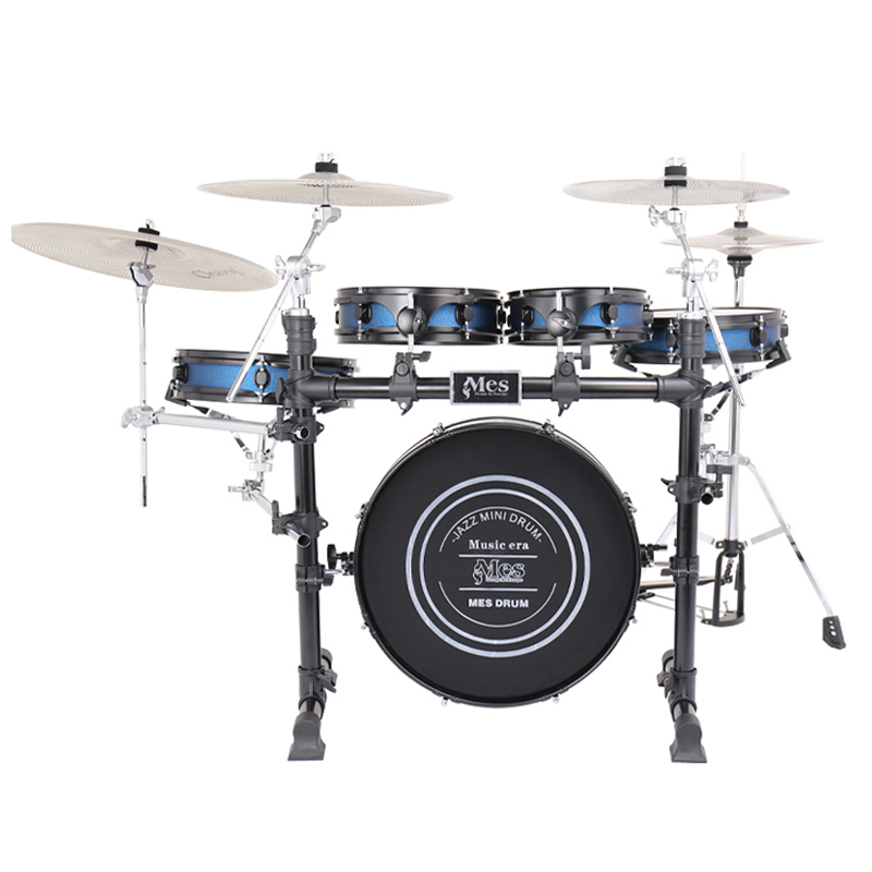 迈斯mes便携款双面架子鼓5鼓4镲专业成人演奏儿童入门初学爵士鼓 蓝色