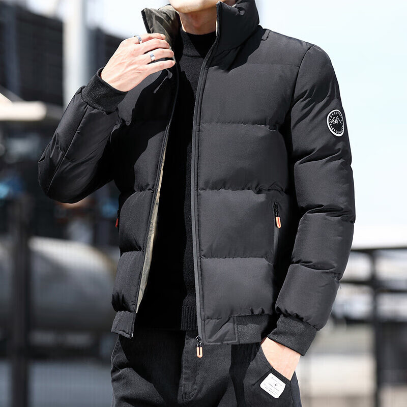 凯逸弗（kainifu）冬季新款棉服男加厚保暖立领外套男装 黑色 M