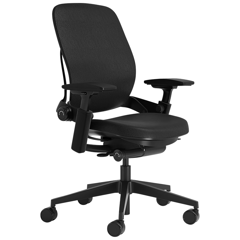 STEELCASE世楷 Leap 工學(xué)電腦椅商務(wù)辦公學(xué)習(xí)座椅升降椅  黑色皮質(zhì)