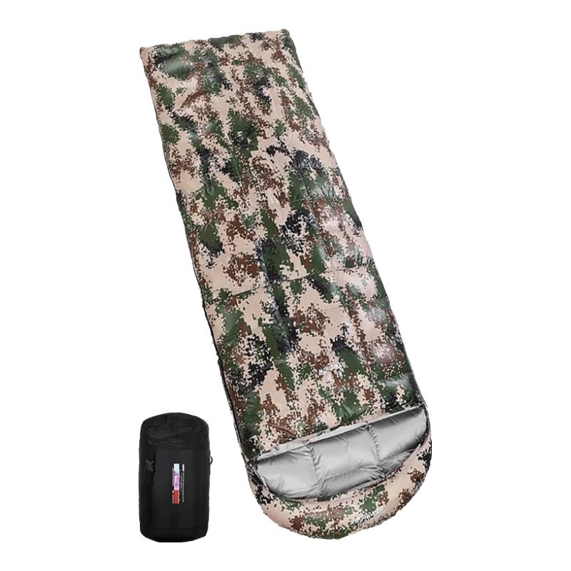 白狼(WhitewolF)國(guó)標(biāo)羽絨睡袋秋冬季成人加厚保暖戶外加寬單人室內(nèi)零下3040度睡袋 叢林迷彩 含絨量 400g(適合18℃至 8℃)