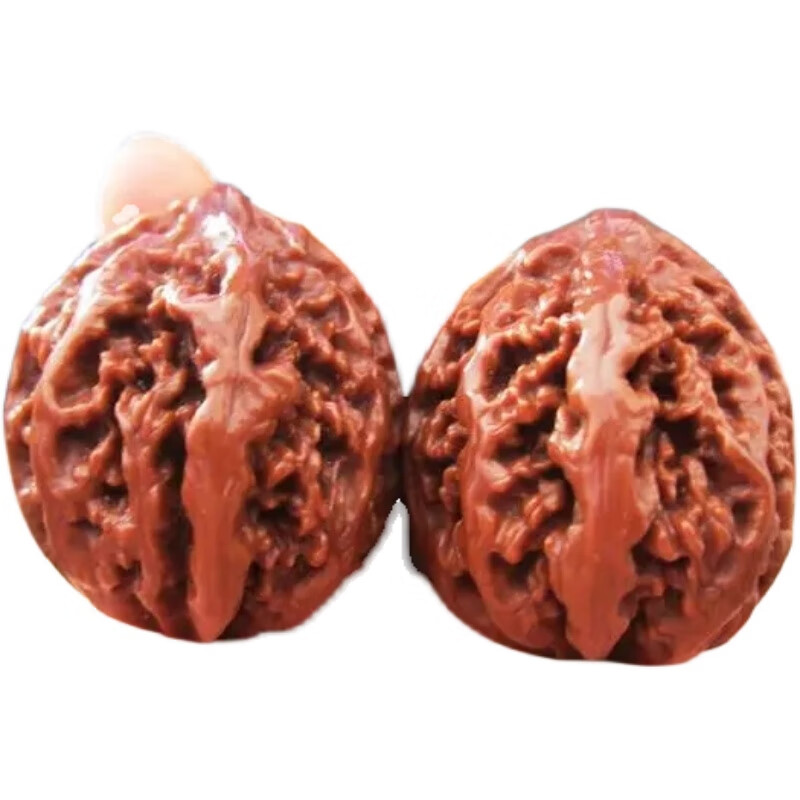 胖东来同款秋子核桃东北野生文玩麻粗筋半壁自然成熟落果上色代购 1对