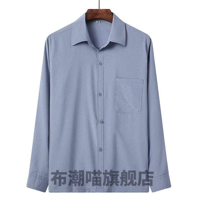 花淯衬衫男长袖中老夏天秋装爸爸上衣人爷爷装秋装衬衣老头薄款6070