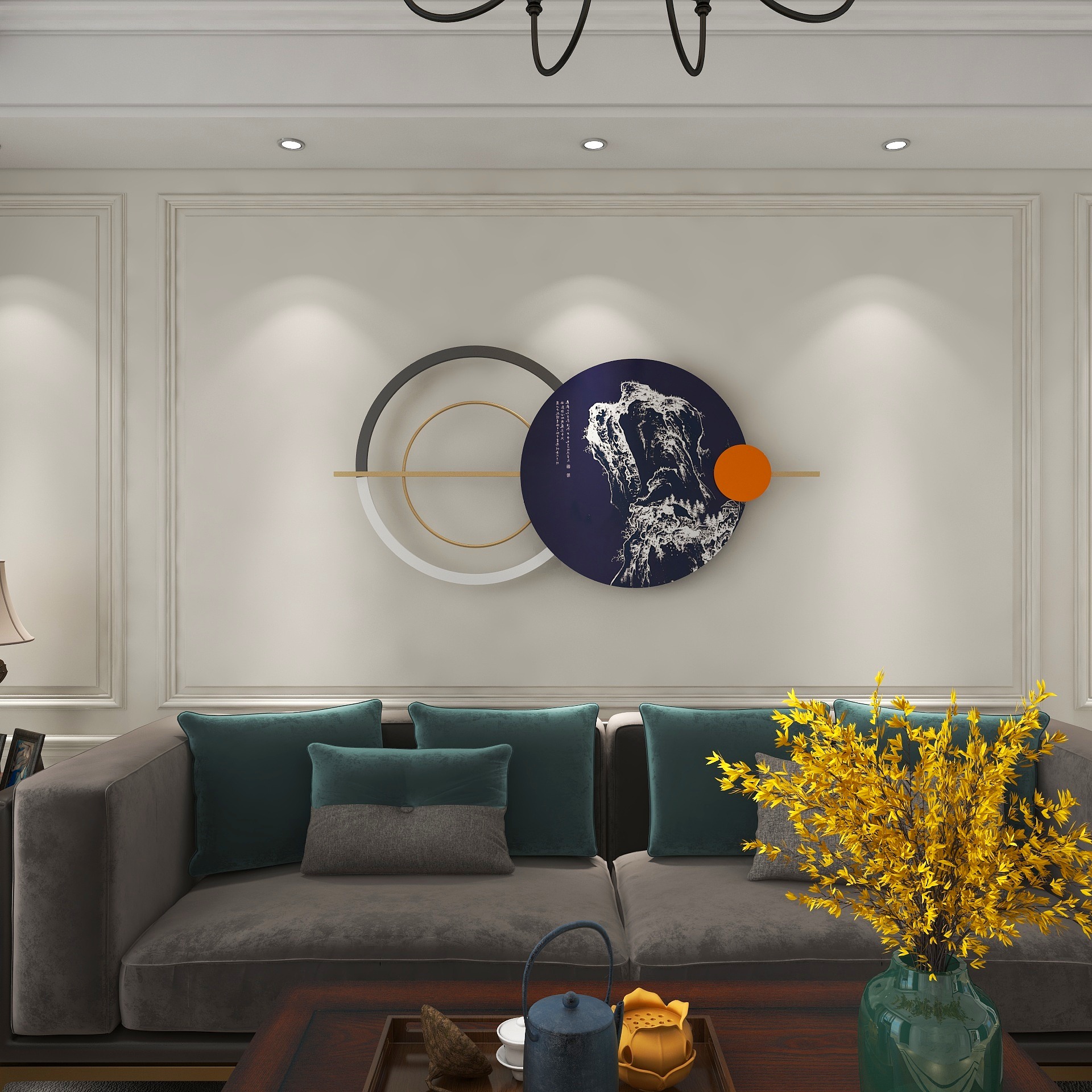 【5折】新中式客厅背景墙面装饰品挂件餐厅茶室墙上挂饰卧室床头墙饰