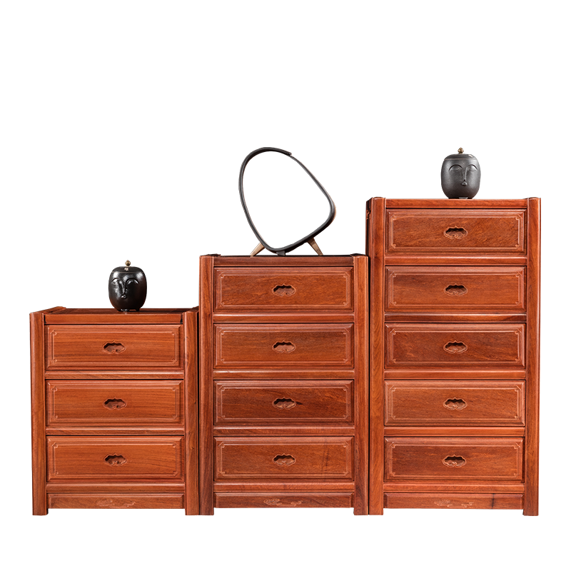 广典红木家具缅甸花梨（学名：大果紫檀）实木仿古典斗橱 客厅抽屉收纳柜子 国色天香斗柜 国色天香五斗柜