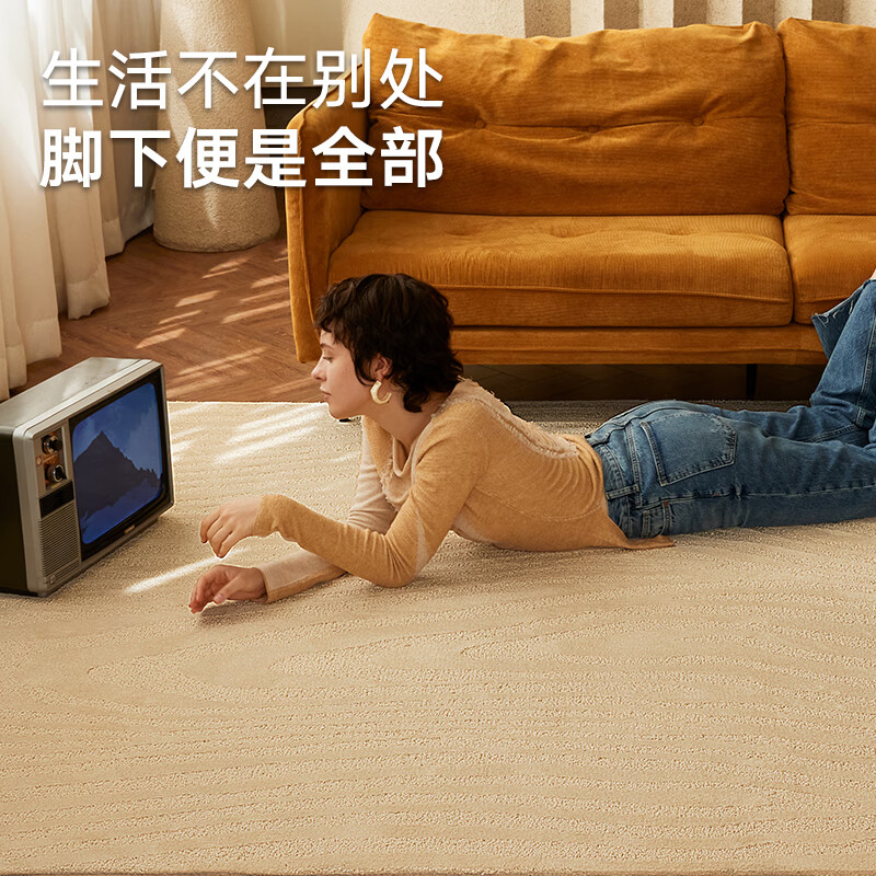 大江大宅标配大地毯客厅高级感免洗可擦轻奢海藻丝沙发地毯卧室大面积 摩洛哥沙漠 140cm*200cm 1件
